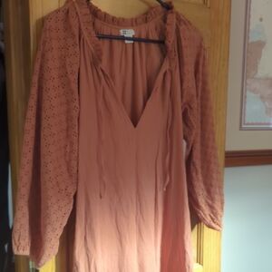Billabong Terracotta Eyelet Sleeve Top